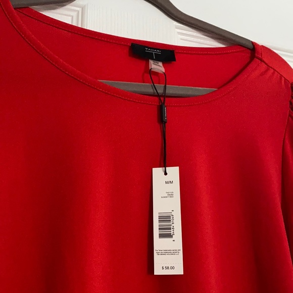 Tahari Red Blouse Size Medium - Picture 2 of 4